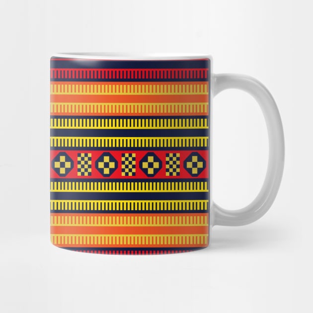 Native American Traditional Ethnic Tribal Indian Blanket Motif Pattern by oknoki